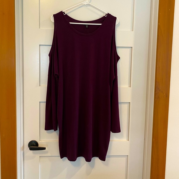 Express Dresses & Skirts - NWT Express Dress with sleeves L Dark Purple